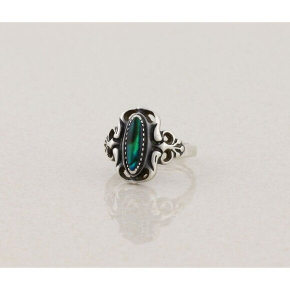 Sterling Silver Abalone Ring Size 4 3/4 - Picture 5 of 8